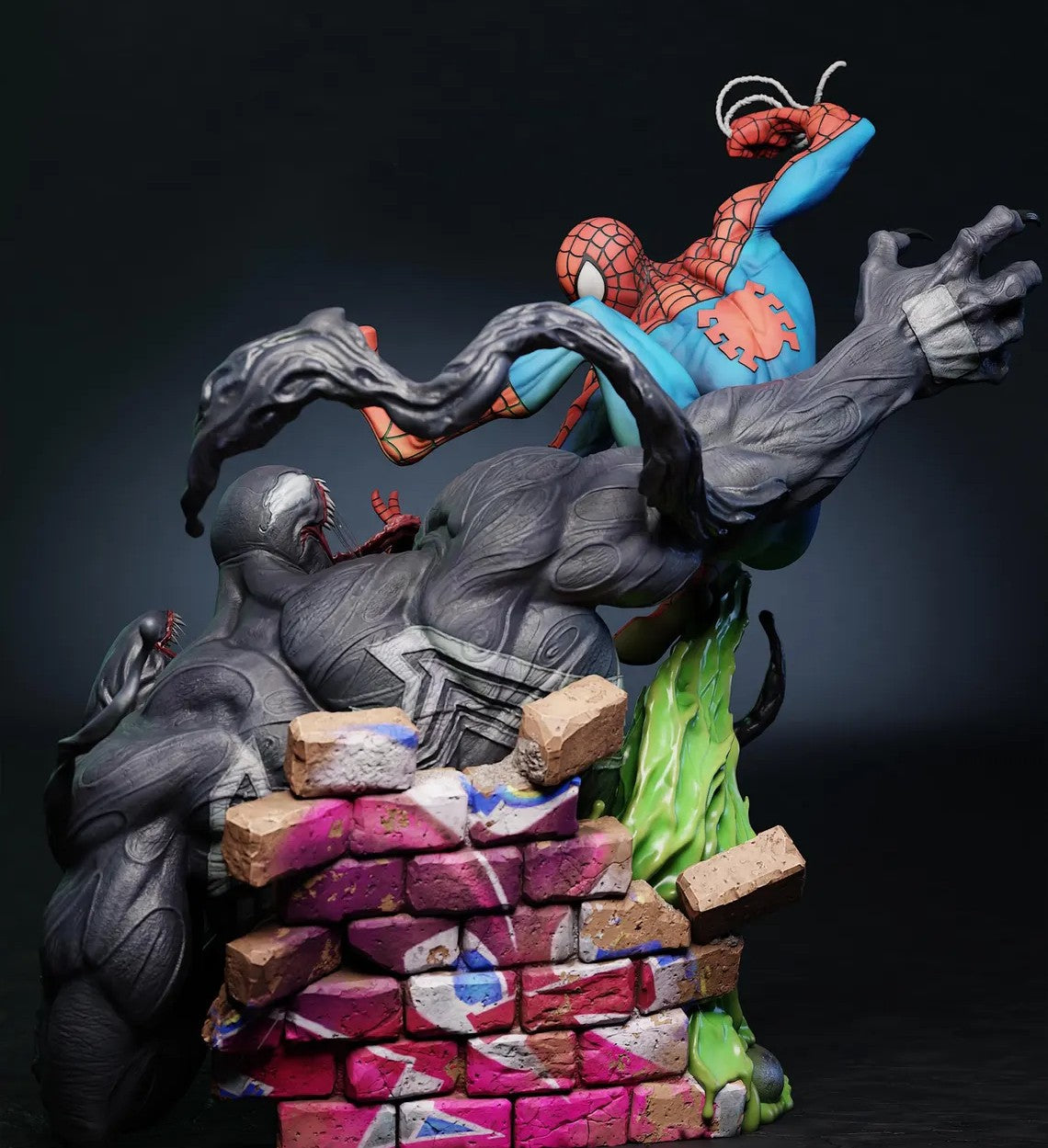 Estátua Colecionador - Spider-Man vs Venom
