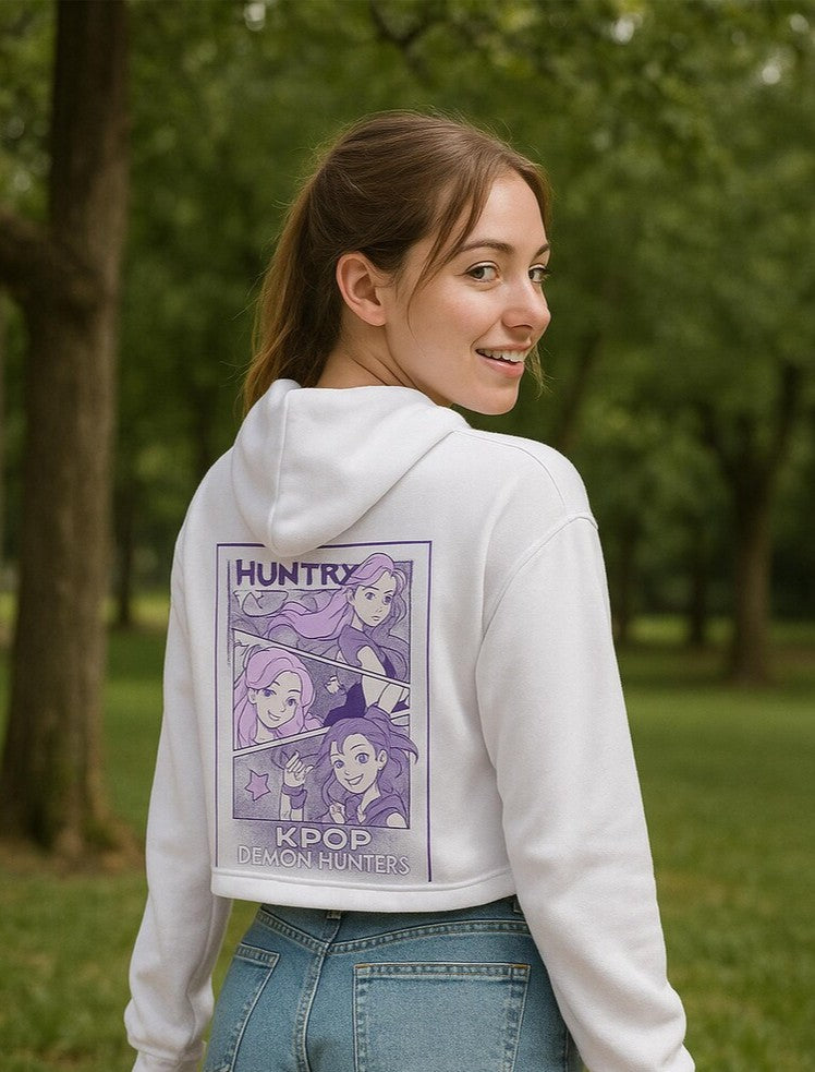 Blusa curta com Capuz KPop Huntrix