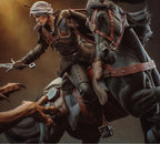 Estátua Colecionador - Ciri vs Manticore