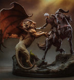 Estátua Colecionador - Ciri vs Manticore