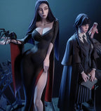 Estátua Colecionador - Wednesday & Morticia - A Família Addams