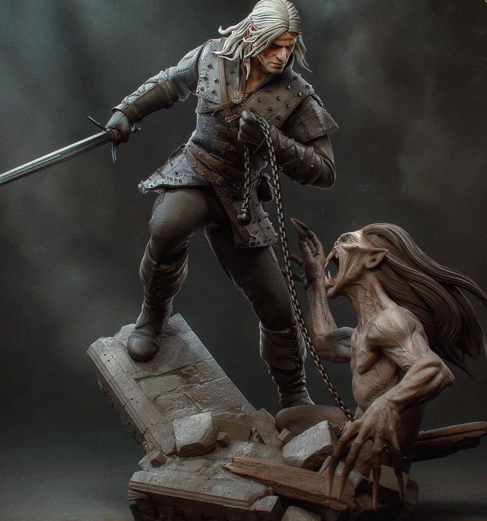 Estátua Colecionador - Geralt Série de livros The Witcher