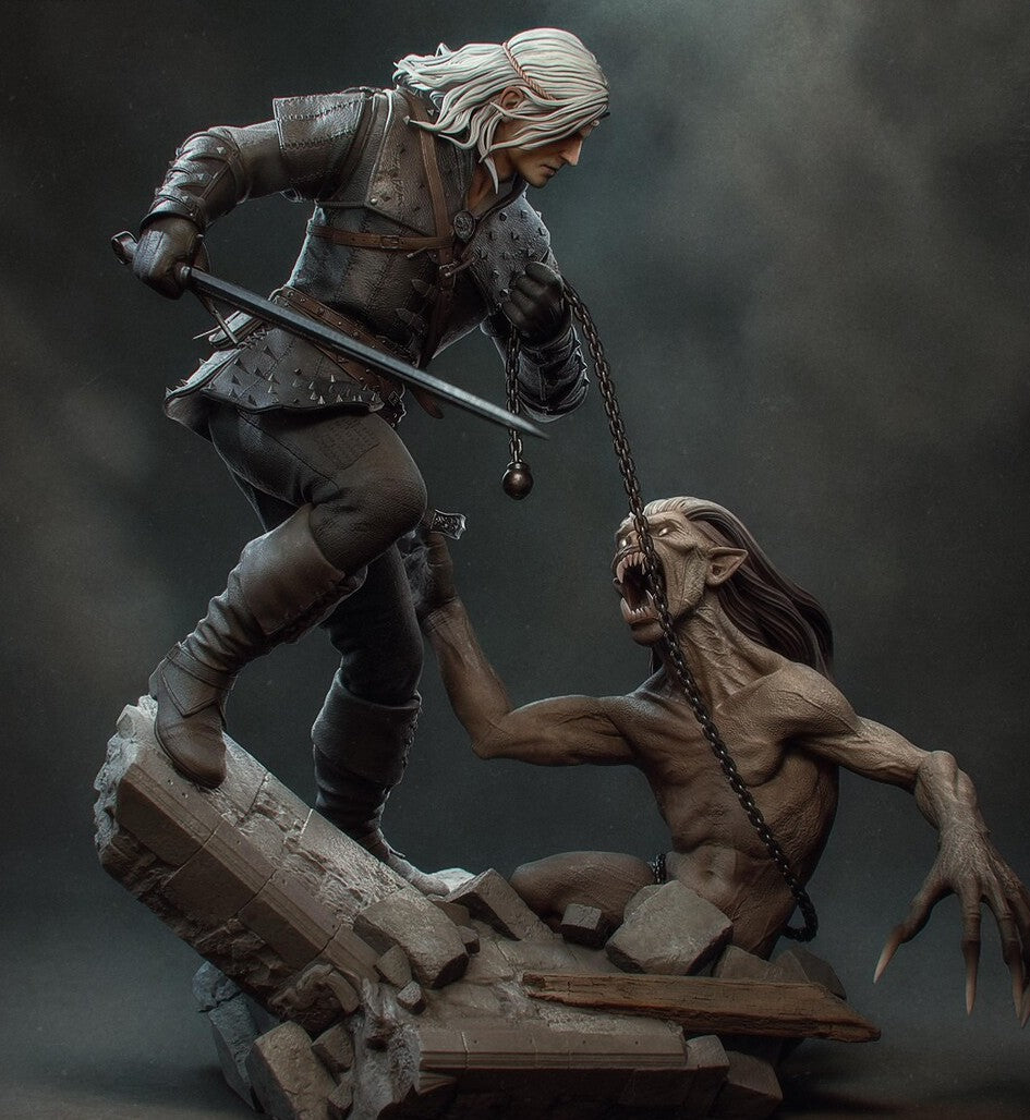 Estátua Colecionador - Geralt Série de livros The Witcher