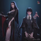 Estátua Colecionador - Wednesday & Morticia - A Família Addams